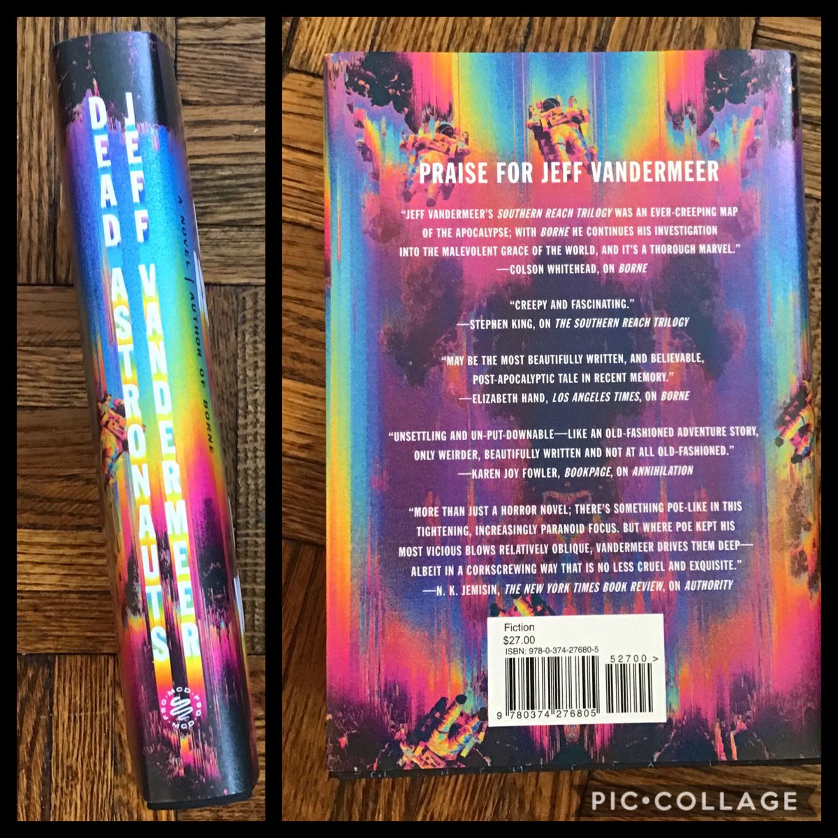 4) Dead Astronauts, Jeff Vandermeer. MCD/FSG Books. Designed by Abby Kagan, with additional credit for illustrations by Mario Tauchi and diagrams by Jeremy Zerfoss. ISBN 978-0-374-27680-5. Fiction.I’ve raved about this one before, but it’s GORGEOUS, and IMMEDIATELY arresting.