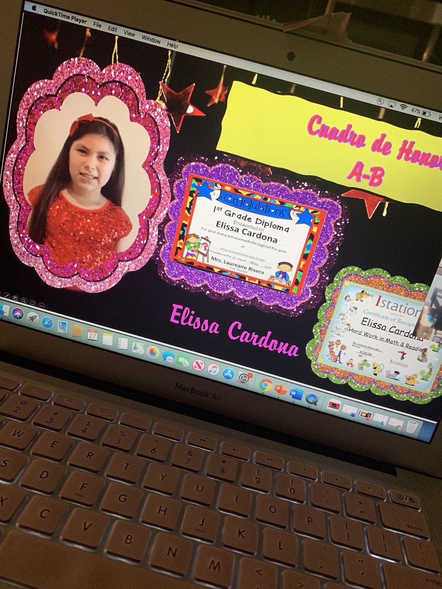 BMirandaDisd's tweet photo. Virtual Award Ceremony with our Kindergarten and First Grade students!! 🤗 They loved it! 😍 @Tayny16 #MsRivera #MsMiranda @DorseyWildcats @JuliusDorseyES I have parent’s permission to post picture. 😬 https://t.co/EyC6TStdhT
