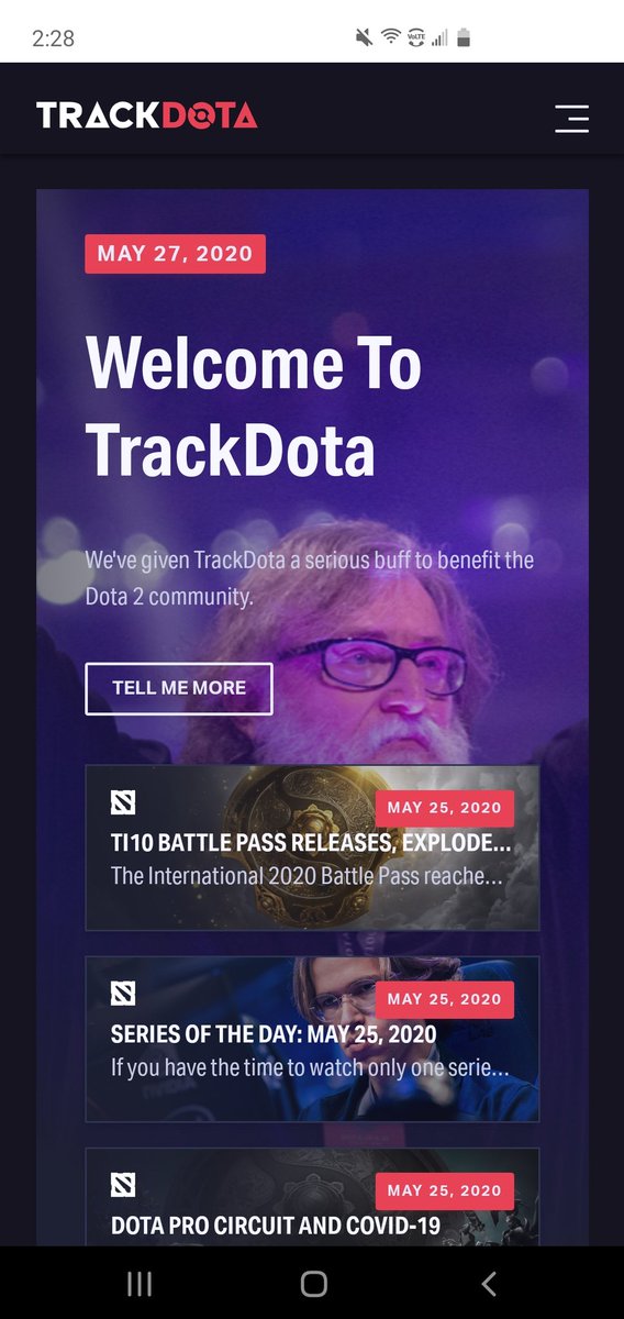 DOTABUFF's tweet photo. The upgraded @TrackDota site is extra mobile friendly (and silky smooth looking) so you never miss a minute of the Dota 2 pro scene and tournament action. Play around with it and let us know what you think here: https://t.co/99v8QEVc9e https://t.co/JYgWZ1MhFA