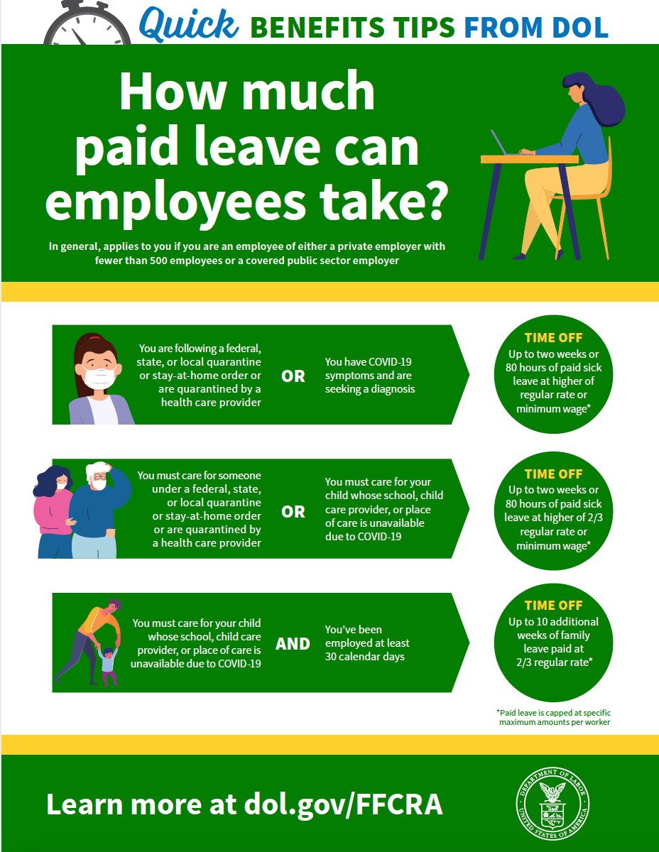 Check out this flier from the Department of Labor which summarizes your rights to paid sick leaving during the Covid-19 pandemic. Please contact us if you have any questions about your rights or you think your employer is not allowing you the paid sick leave you are entitled to.