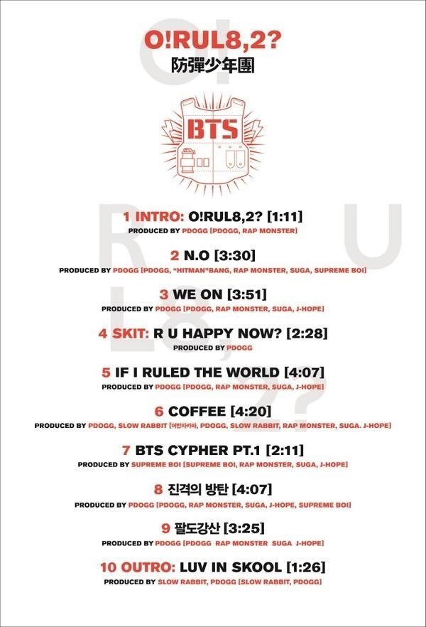 le système et la société coréenne, avec un album comprenant Cypher et diss tracks... Et pourtant BTS débarquent en septembre 2013 ds l’industrie de la Kpop avec O!RUL8,2?