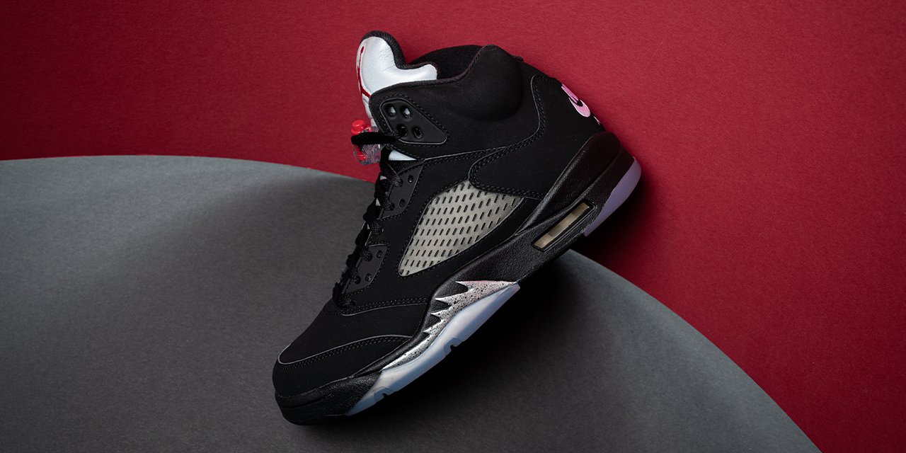 Nike Michael Jordan Signed Nike Air Jordan 5 Retro Black Metallic