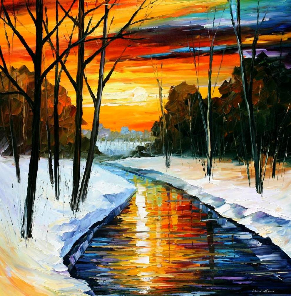 rubybrigg's tweet image. WINTER RIVER — oil painting craftori.com/items/winter-r…