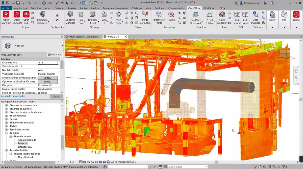 LpaBIM's tweet photo. Nos hemos quedado con la boca abierta con la aplicación #CloudWorx de @LeicaGeosystems para el modelado dinámico de cerramientos, elementos estructurales e incluso tuberías.
Estupenda presentación de Fernando Delgado de @HexagonGeo.
#BIM #masBIM #YoTambienSoyAlumno https://t.co/Kdj4e4DyMR