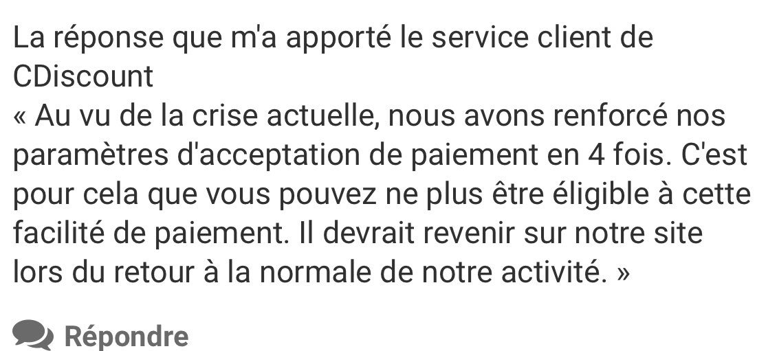 Anaïs on Twitter "Pour ceux qui se posent la question Pourquoi je ne peux plus payer en 4