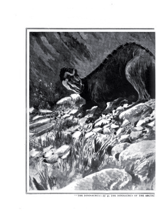 CryptoLoren's tweet image. "The Monster of 'Partridge Creek'" (1908) by French writer Georges Dupuy is pure #cryptofiction set in Canada. @SRBissette calls it a "slice of great northern Yukon territory fiction" involving early "Western/paleontology tales" of still-living dinosaurs. *Fiction!* @CryptoLoren