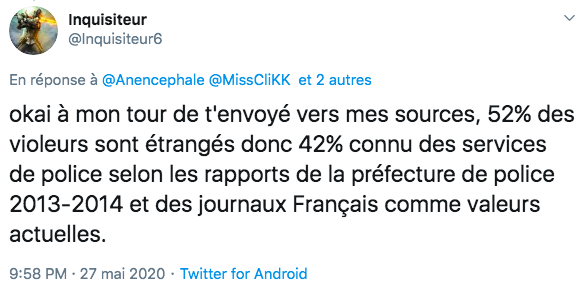 Moi : envoie un lien officiel en .gouv.frRandom Mascu : "crois-moi sur parole et Valeurs Actuelles"