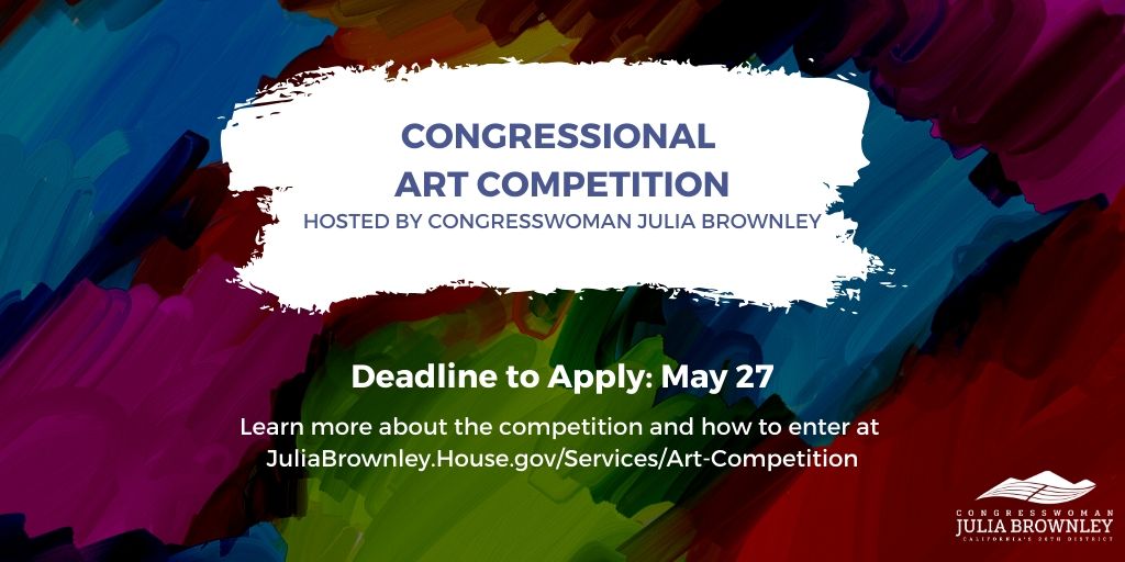 RepBrownley's tweet image. Attention Ventura County High School Students! Today is the last day to submit your art for this year’s Virtual Congressional Art Competition. Get your artwork in today! For more information, click here: juliabrownley.house.gov/services/art-c…