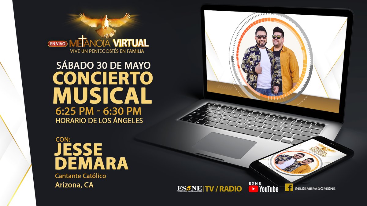 ElSembradorESNE's tweet photo. ¡Vive Pentecostés en familia! Con la presencia musical de Jesse Demara desde Arizona.
Recibamos juntos al Espíritu Consolador.
#Pentecostés #metanoiavirtual #EspírituSanto #esne https://t.co/UMkg3BYSJd