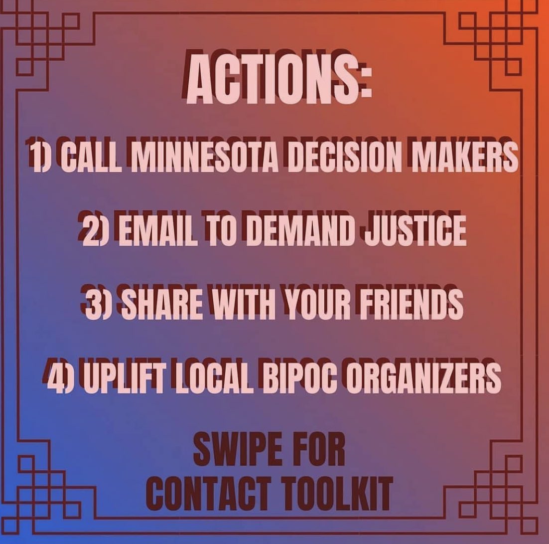 LeslieSimone_'s tweet photo. CALL TO ACTION: A coalition of organizers in Minnesota has developed a toolkit to demand justice for George Floyd. George was murdered by the MPD on Monday, May 25, 2020, and the police and system responsible must face justice. Take 15 minutes of your time to do the following. https://t.co/a01tAgNyq8