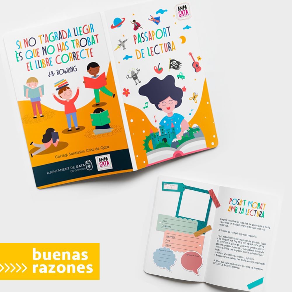 FactoriadIdees's tweet photo. Como lo que más nos gusta son los niños y sabemos que son el futuro, este trabajo de diseño se ha realizado para el Ampa Gata SC. Un pasaporte a la lectura colorido y motivador para que los más peques quieran leer cada vez más.
#diseño #niños https://t.co/cuZyIdQ09n