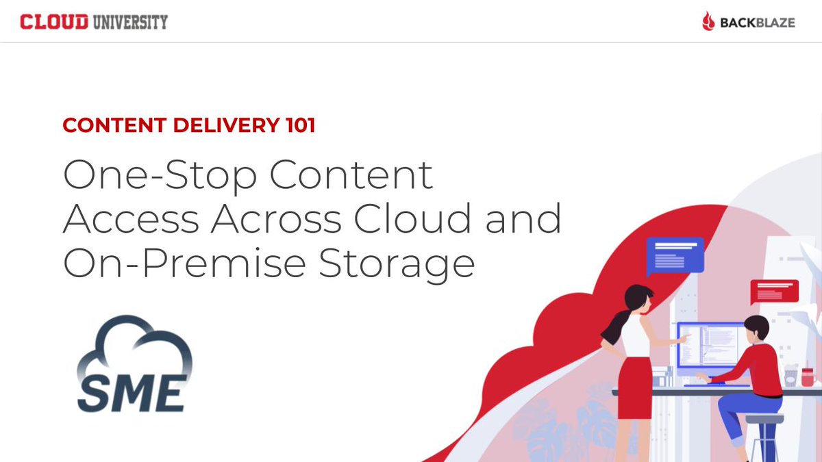 backblaze's tweet photo. New addition to #CloudUniversity with Backblaze B2 Cloud Storage - we'll be joined by @SMEstorage to discuss how you can set up one-stop content access across cloud and on-premise storage!
https://t.co/A0K9m5TNau https://t.co/RKv6noOKTc