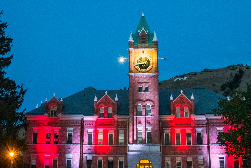 UM will celebrate Missoula County high school graduates by lighting its historic Main Hall in the various school colors June 1-8. Each high school will get its own night. bit.ly/3gtTxKd