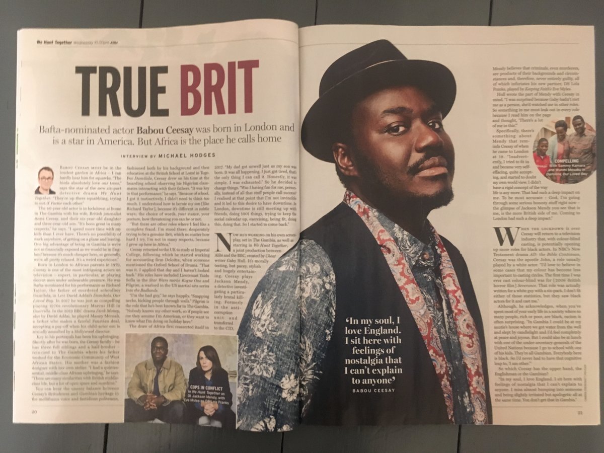 ViewfromPenge's tweet image. I talked to the wonderful #babouceesay about being Gambian-British (and everything else). Catch him in very original knock-out cop show #wehunttogether on @alibi_channel 10pm tonight