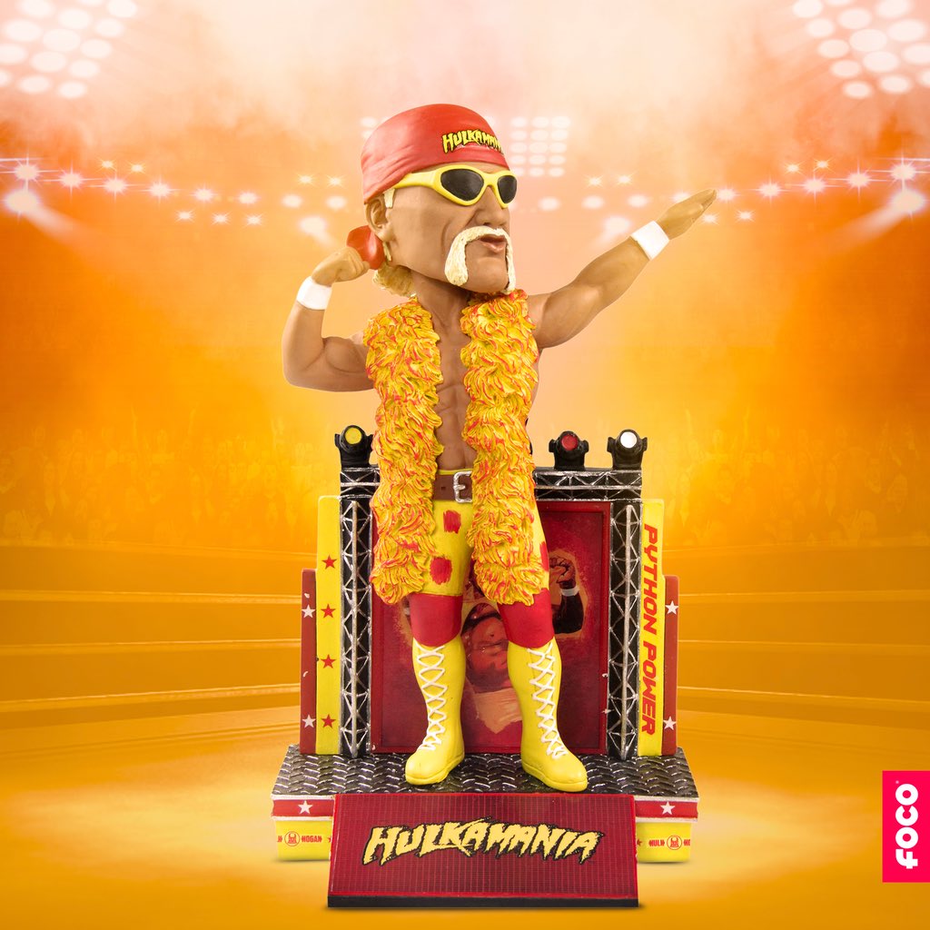 A HULK HOGAN BOBBLEHEAD - this is not a drill, people! Get yours here before they’re all gone! foco.vegb.net/mYEgZ #hulkhogan #hulkamania #pythonpower #wwe