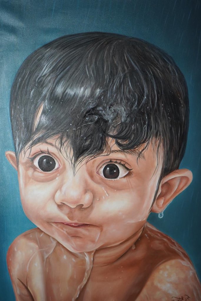 <a href="/SN300S/">عبدالله حمود الرشيد</a> رسمت أبني في #الحجر_المنزلي بالألوان الزيتية