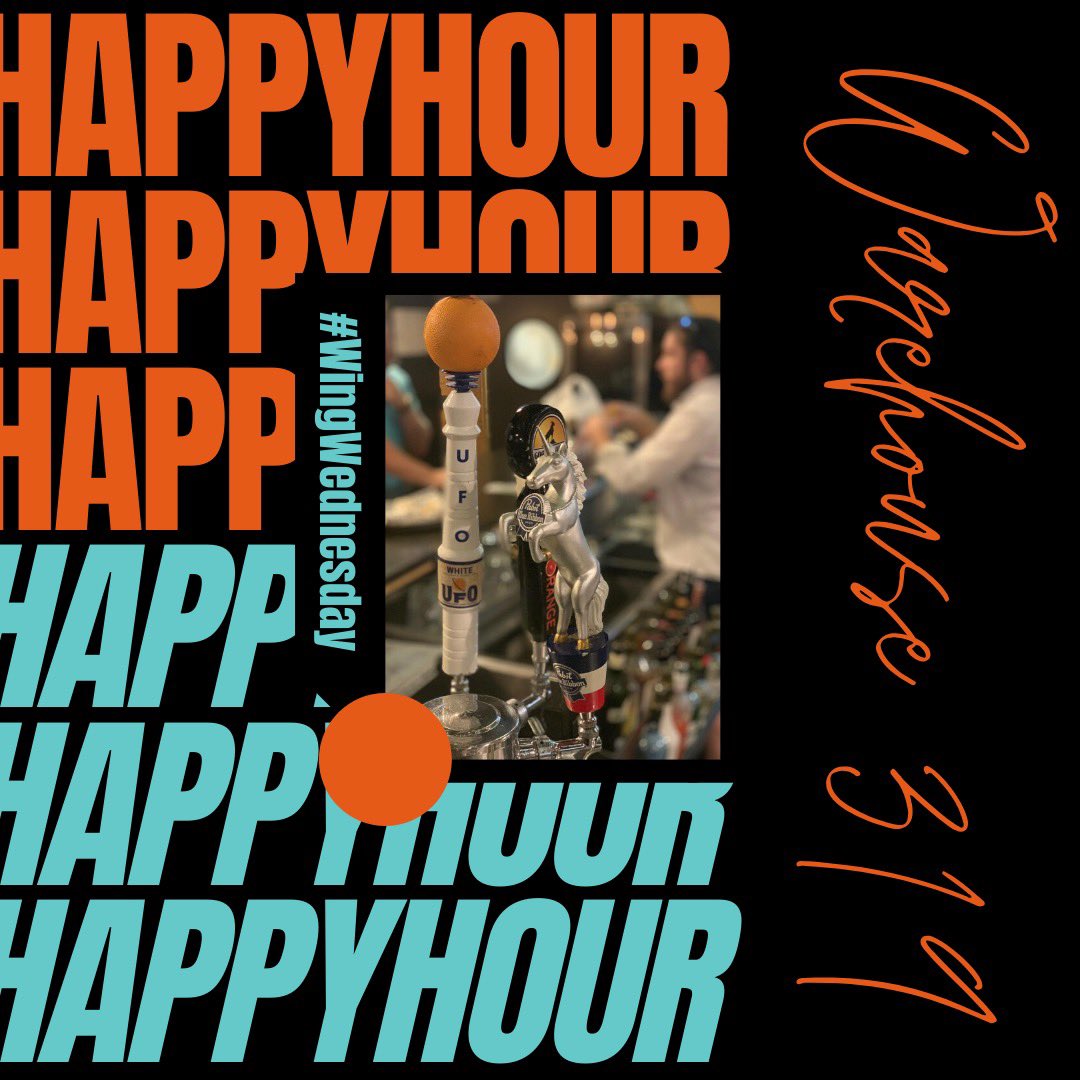 Warehouse319's tweet photo. Join us at Warehouse 319 today for #HappyHour from 3-5pm and don’t forget it is #WingWednesday with $2 PBR Draft! https://t.co/2VNvDPo1wd