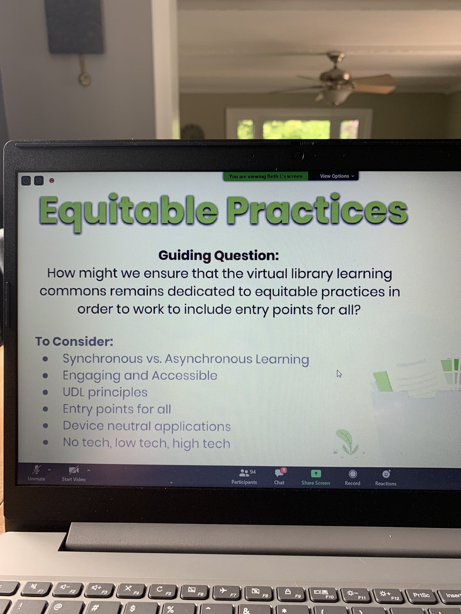 TL_Kate's tweet photo. Reflecting on equitable practices in school library learning commons with @mrslyonslibrary and @the_mulc through @otf_pd #otfconnects #OTFvLLC @oslacouncil @BCI_Library https://t.co/tMAw13RljY