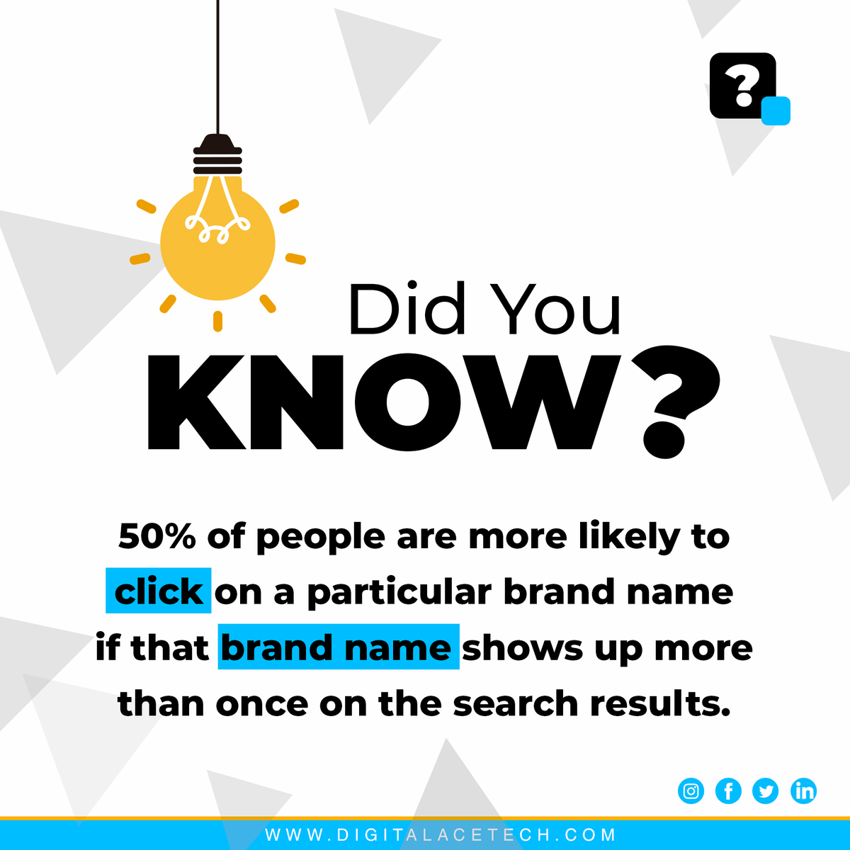 DigitalAceTech's tweet photo. Bringing you the most interesting marketing facts like always! Follow us for more informative content!
#branding #Brands #DidYouKnow #SEO #DigitalAceTech https://t.co/FRbjHY5xQG
