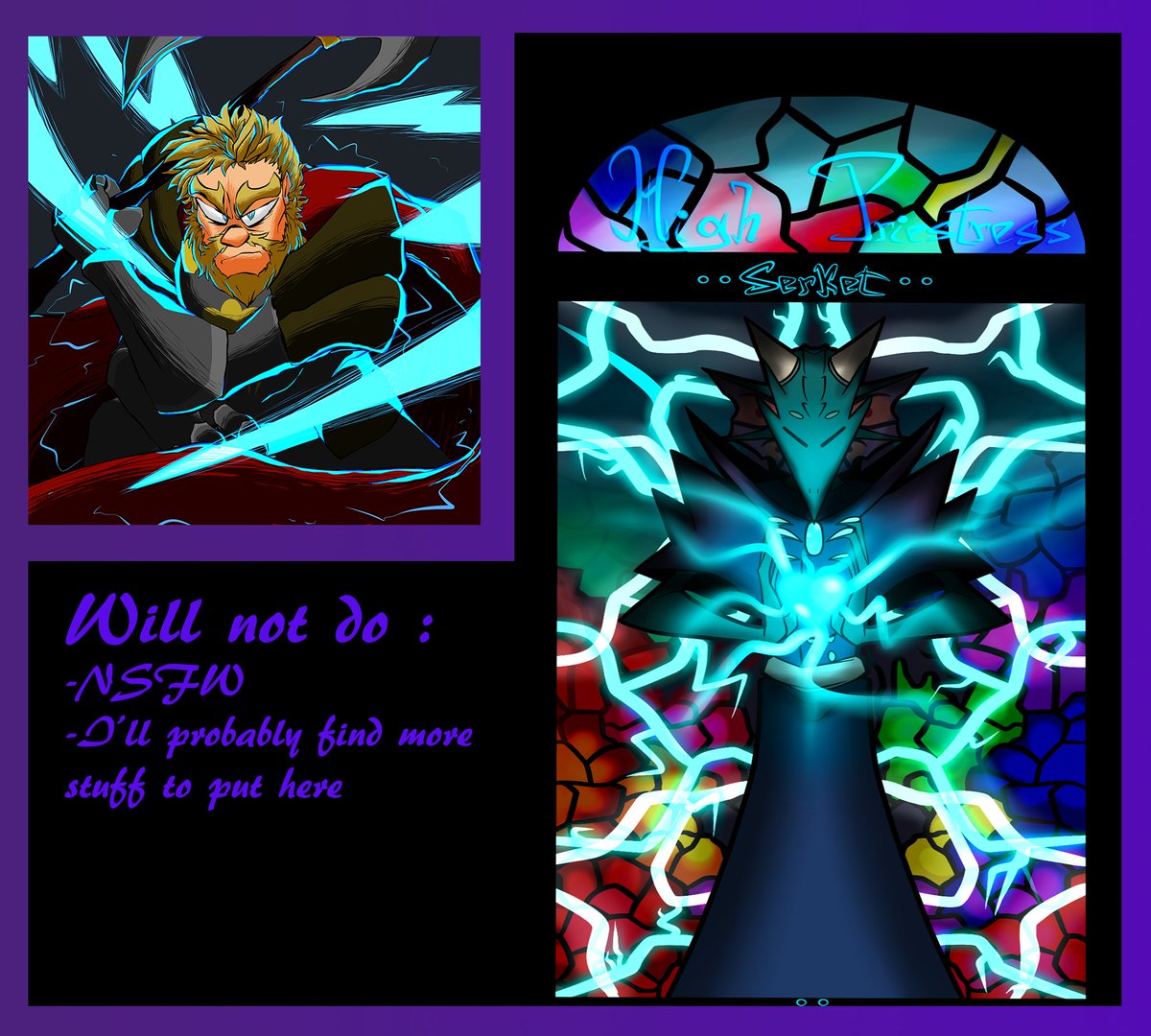 PyroKrypt's tweet image. Meem did her commision sheets! ...Again!
I'm more okay with this one so it'll probably stick
You can hit my DMs if interested, I think they'll be passively always open, but I'll tell you if I can do your offer or if I got hit with big stupid artblock