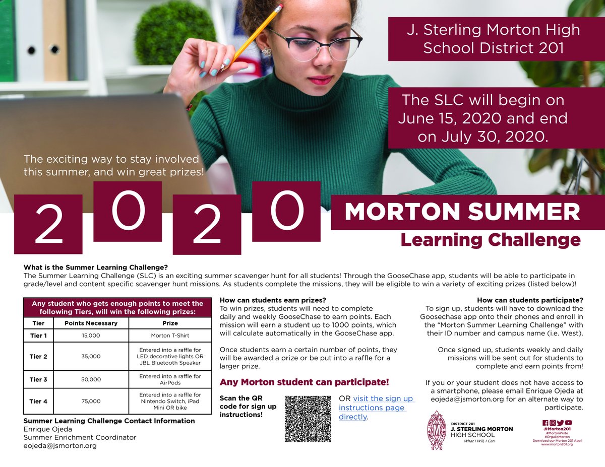 Morton201's tweet photo. Are you looking for a fun and exciting way to stay involved this summer? Sign up for the Morton Summer Learning Challenge!
For more information, visit https://t.co/WFNS0ncLF1.
#MortonPride #MustangsLearnAtHome https://t.co/rbCUlrtLs3