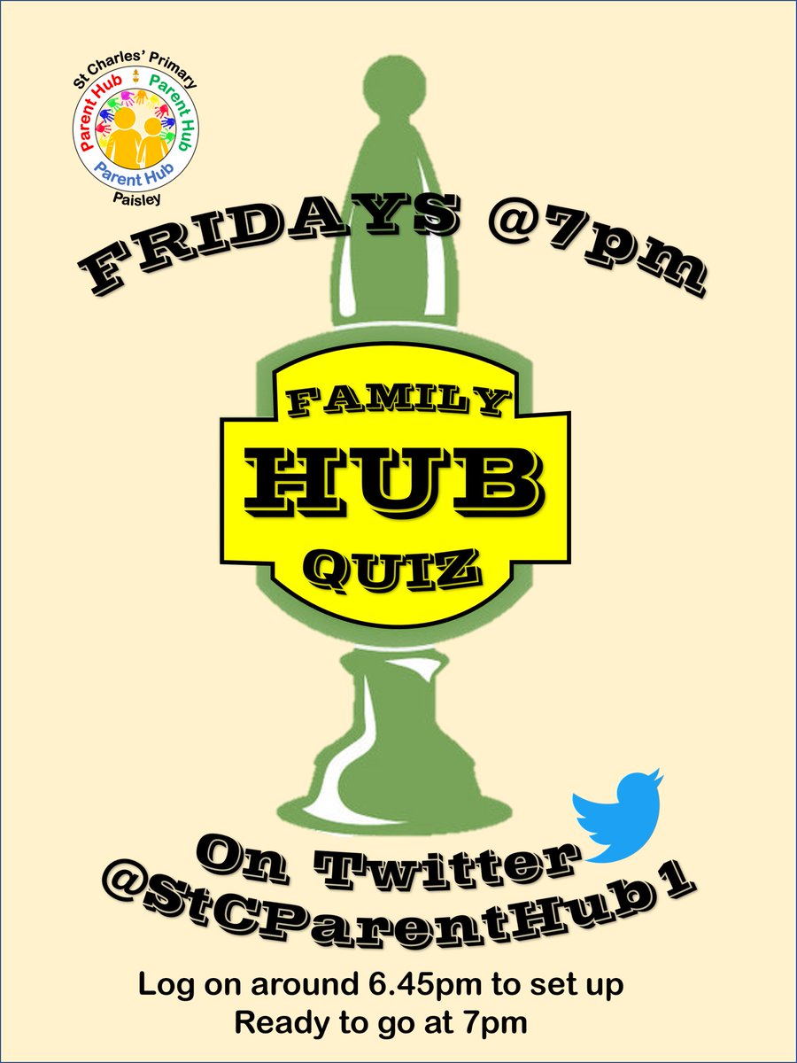 StCParentHub1's tweet image. If anyone fancies it, the HubQuiz will be back again on Twitter this Friday Evening at 7pm.  This weeks rounds are:
1⃣👉 Who's Who
2⃣👉 Who's Poo
3⃣👉 Look at the State of You
Join in the fun indoors or out! #HubQuiz