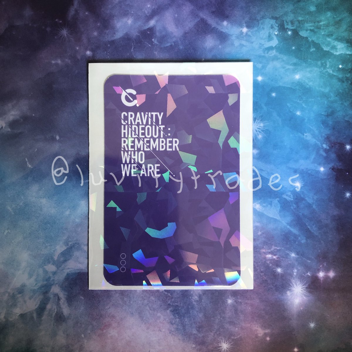 luvitytrades's tweet photo. Tweet Format!🌟
WTT/WTS/WTB 
Album Name (Hideout: Remember Who We Are - Season 1) 
Have: Seongmin ver. 2
Want: Taeyoung ver. 3
Location: TX, USA
WW: Yes/No 
Please watermark your photos to avoid (either by adding text or by writing out your name)
#cravityphotocard #cravitytrade https://t.co/PFYUgMVbhl