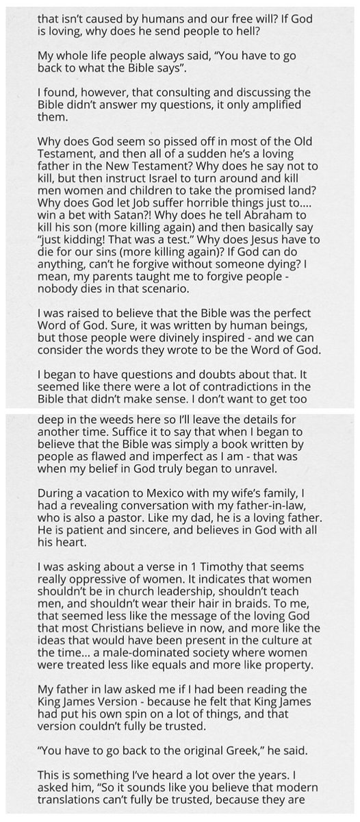 - Canadian Gospel Singer Pens Why he no longer believe in God.  #Thread