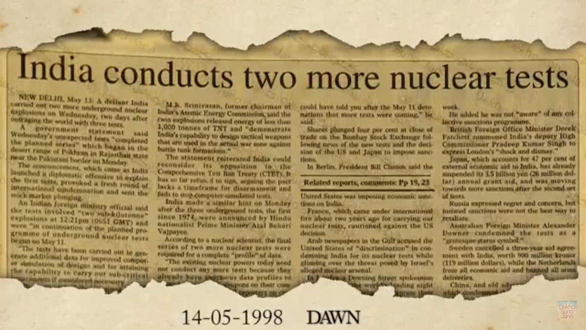 But the biggest disappointment for  #Pakistan came a few days later in G8 summit, instead of condoning  #india G8 member  #russia boosted india to do 4 more  #Nuclear tests. Later india did two additional tests ... 15/n  #يوم_تکبير