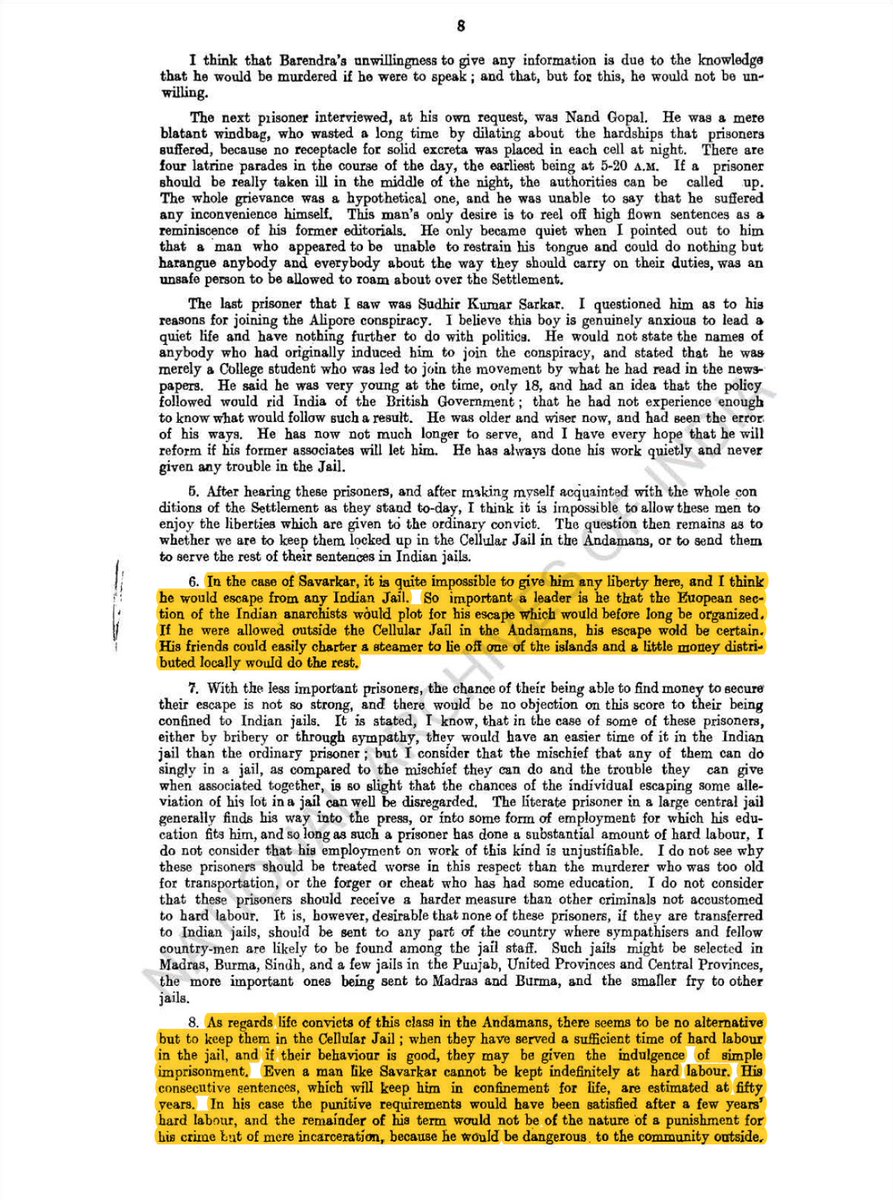 78. Let me now show what British thought of these petitions. They considered Savarkar was trying to use this as an opportunity and rejected his petition. This is Reginald Craddock’s personal view ‘Revolutionaries in Europe still swear by him..’