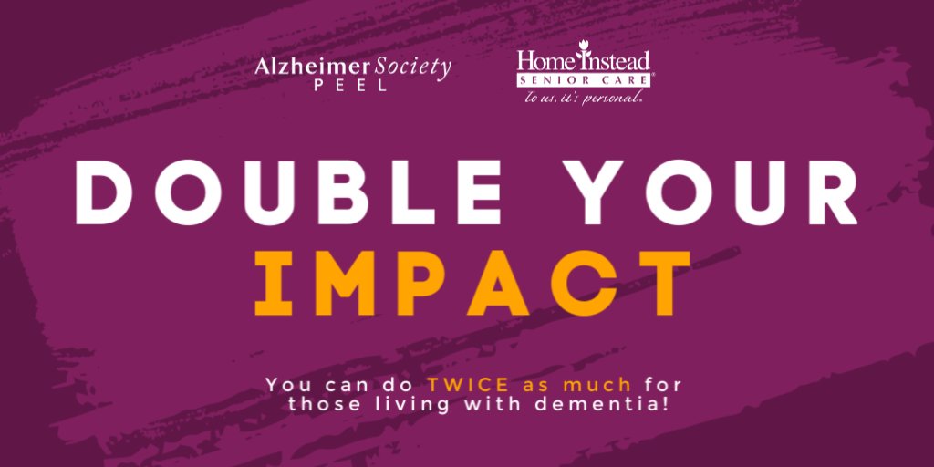 AlzPeel's tweet photo. ONE donation means 2x the impact! Donations to IG Wealth Management's Walk for Alzheimer's benefiting the Alzheimer Society Peel will be generously matched by Home Instead Senior Care.  Join us or make an event donation at https://t.co/17OAIKOtNV https://t.co/3715VFQYty