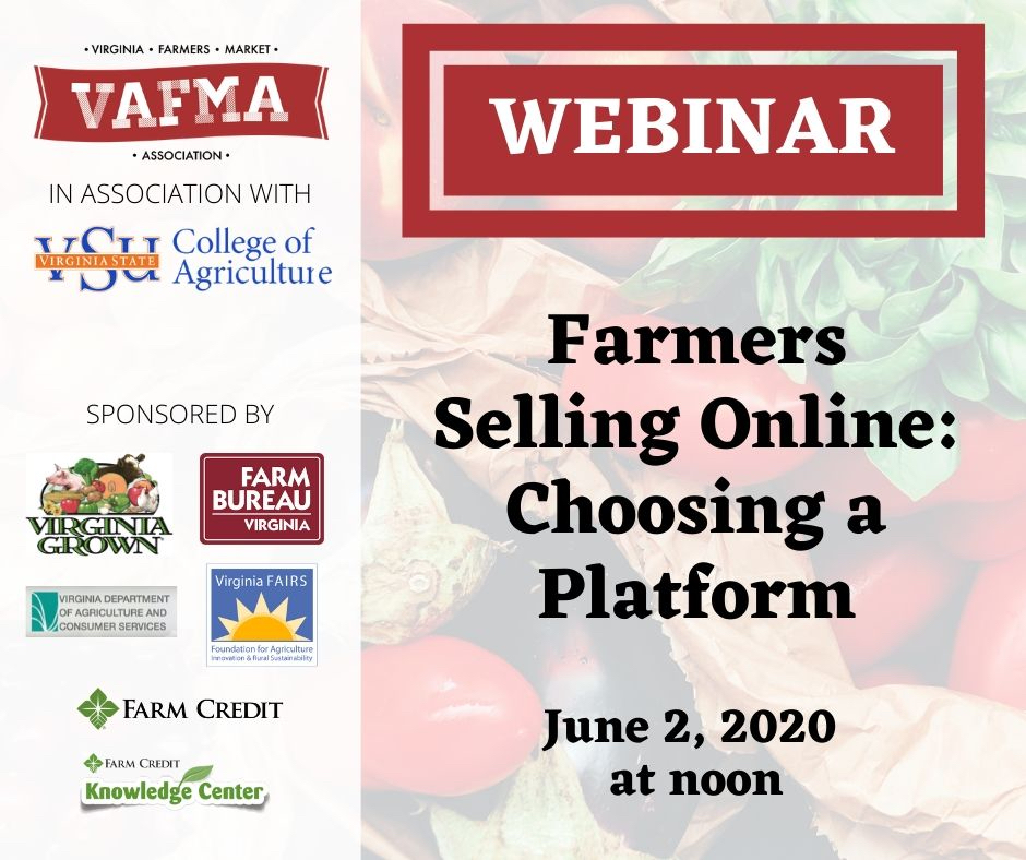 VAFarmersMkts's tweet photo. Free webinar Tuesday for farmers on choosing a platform for online sales.
Weβll cover Google Forms, Square, Lulus Local Food & Local Line via @FoodMarketMaker
https://t.co/BwQfAbagQM
#vafma #vafarmersmarkets #vafarms #virginiagrown
#farmersmarket #localfood https://t.co/bUpZDc628C