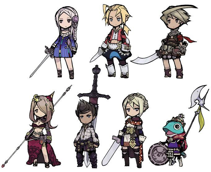 Another example is the Legend of Legacy, which all-around has nice designs that I personally really like and feel do a good job at fitting with their characters (even if the game isn't character driven).