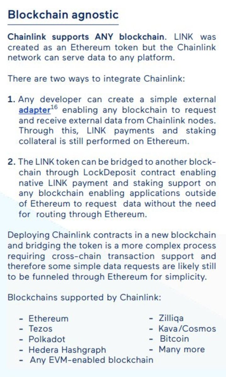 The  $LINK token can be bridged to any other DLT (permissioned or permissionless) enabling native Chainlink support without being subject to Ethereum's transaction speeds This means Chainlink networks can operate as fast as the underlying L1 blockchain or even any L2 solution