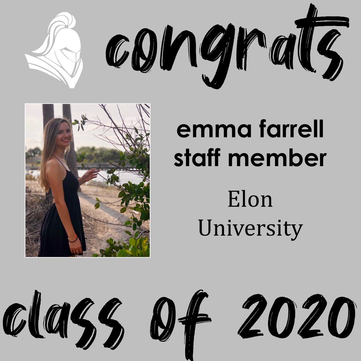 Our next senior spotlight is first-year staff member Emma. Emma was an amazing staffer from the getgo and her spreads earned many state awards. We loved her doodles and all the time she took to make her spreads great. We will miss you next year!