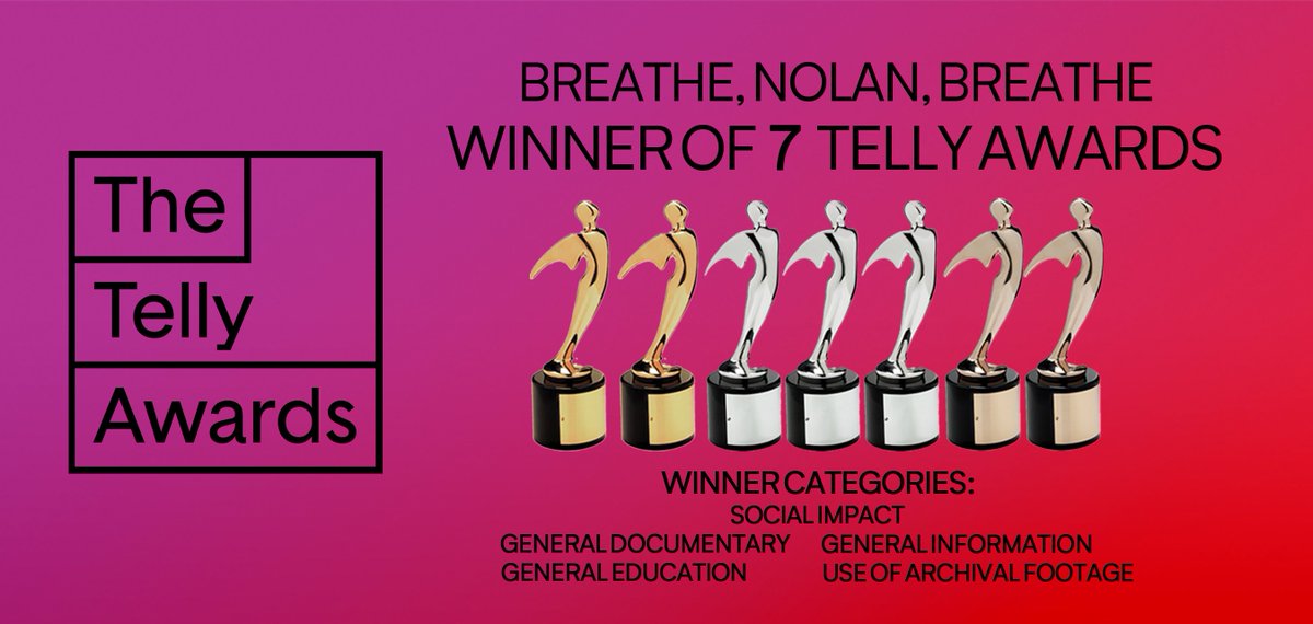 Breathe, Nolan, Breathe has officially won 7 <a href="/tellyawards/">The Telly Awards</a> this year! Thank you all for your support and for continuing the conversation! These awards are all in honor of Nolan, let's keep spreading the word and end hazing!
#tellyawards #breathenolanbreathe #wvu #hazing