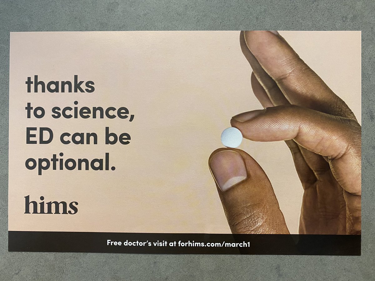 No one will ever accuse  @wearehims of a bland ad. I like how bold and straight to the point it is. Gets the value prop across without drowning the ad in copy (in contrast to mainstream pharma ads).