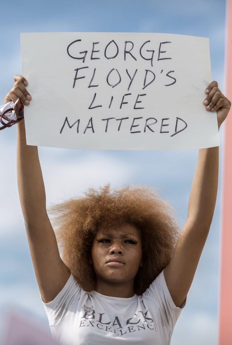 George Floyd should still be here today. He didn’t deserve to taken off this earth by the hands of another human being. He begged and pled for his life and his voice was not heard. His life mattered!