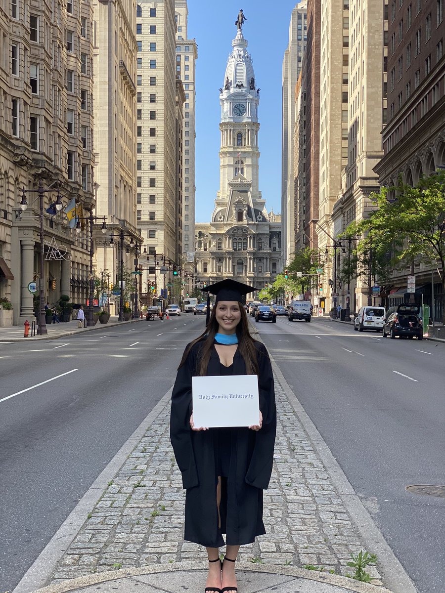 CB_MissLynn's tweet photo. Last week was supposed to be my graduation for earning my Master’s Degree in Reading from @HolyFamilyU, as well as my sisters’ ceremonies for earning their Doctorate Degrees in Pharmacy from @RutgersU! So sad to not celebrate, but extremely proud of our hard work! ❤️ https://t.co/MqEHmJY421