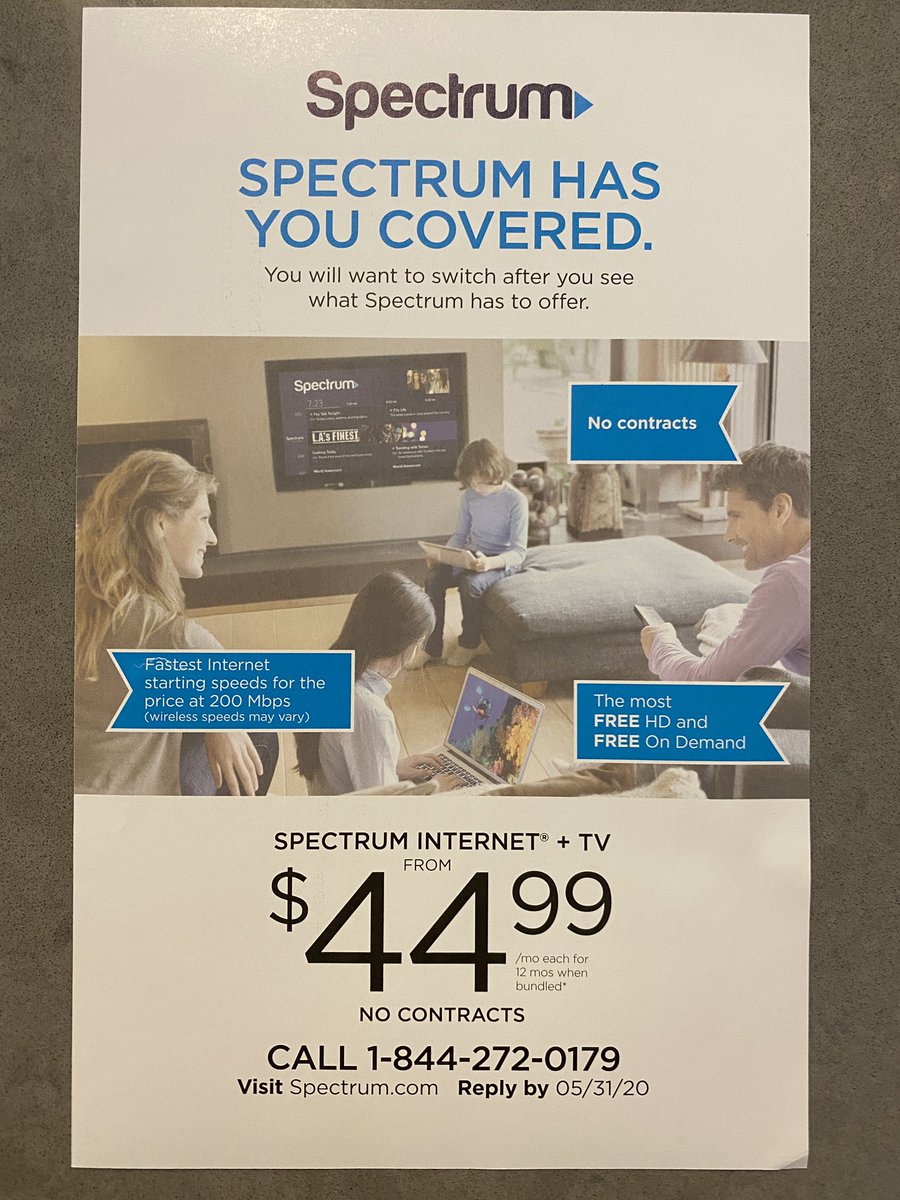 No one evidently gave Spectrum a heads up that they should modify their ad layout to cater to the “millennial direct mail audience” (yes, I’m saying that’s a thing now). Too much copy, lots of clutter, and confusing / misleading offer. Missed opportunity, all things considered.