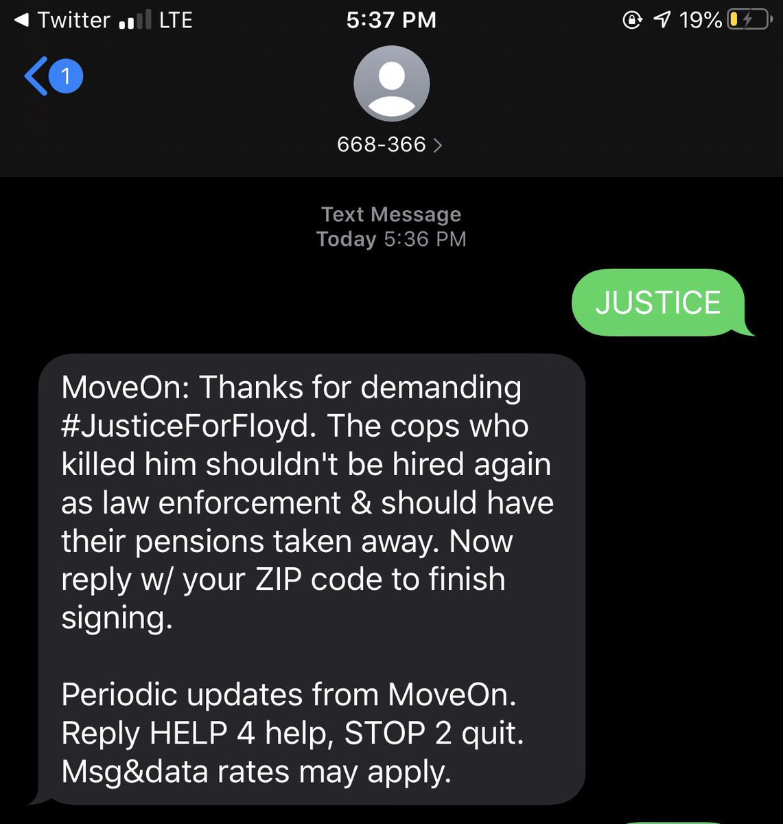 if you are from the US you can also text “JUSTICE” to 668-366. (not my screenshots, im not from the US)