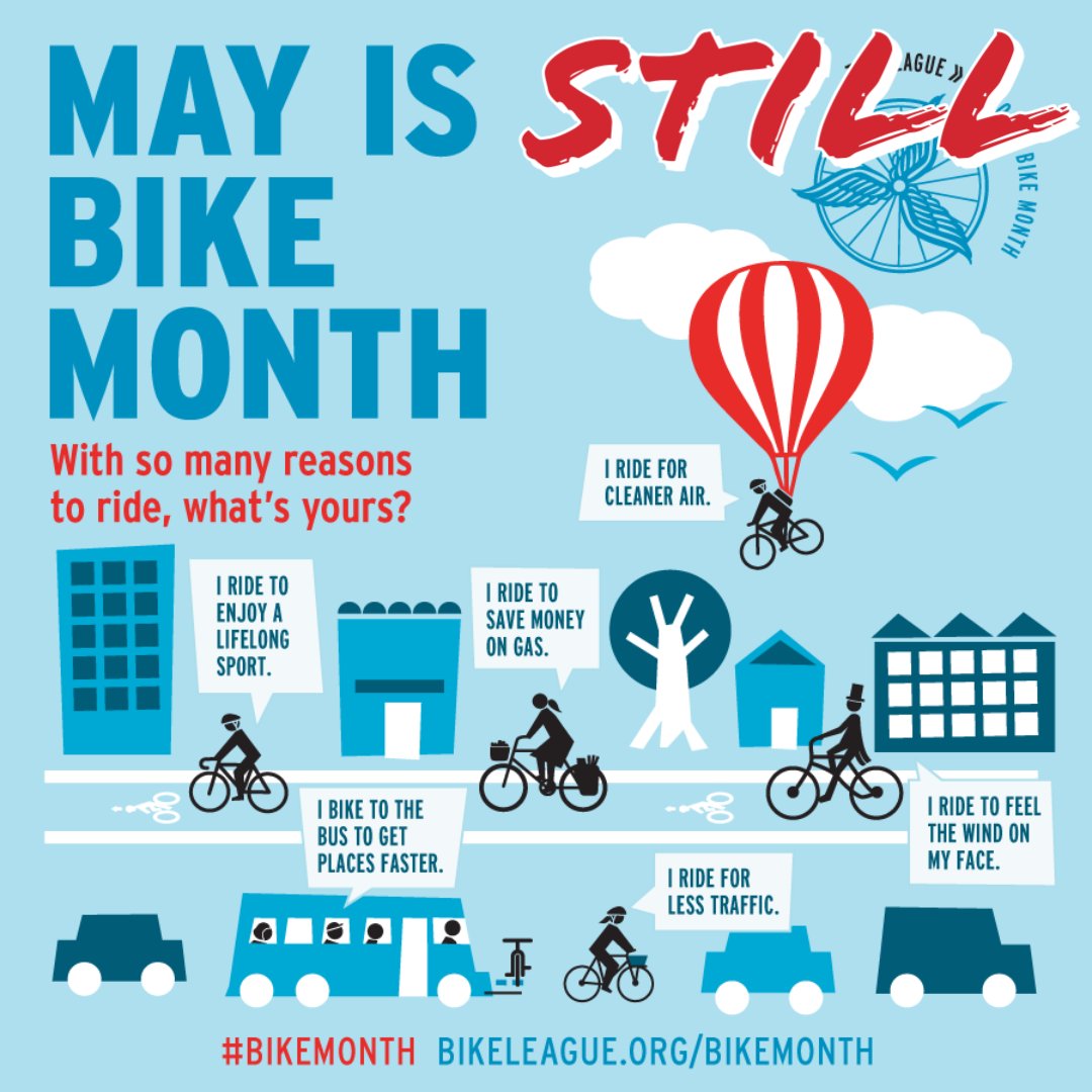 We hope you are STILL enjoying #BikesUnite Bike Month.

@BikeLeague @GABikes #bicycles #cycling #bicycleschangelives #letsrideourbikes