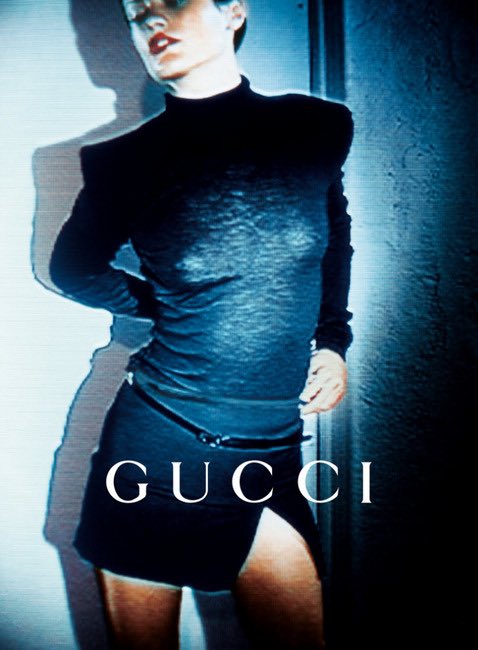 basic instinct (1992)gucci by tom ford (1994-2004)sleek, sexy, & dark: ford’s gucci was made for daring femme fetales, & this erotic thriller’s iconic fashing scene fits the scandalous campaigns ford did for the house. stone is the devil in a white dress— the ford/gucci woman.