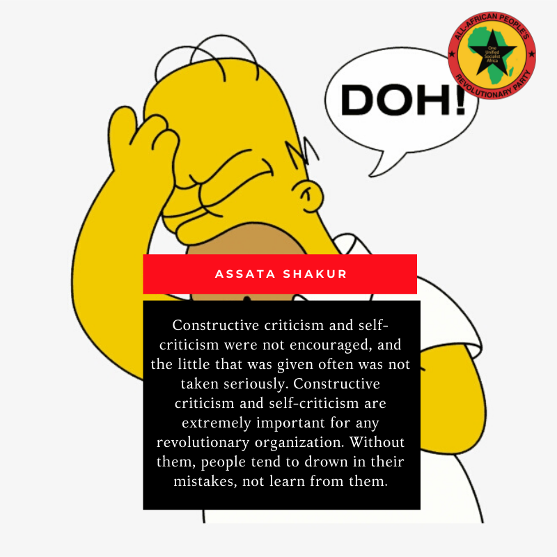 aaprpsouthwest's tweet photo. We do criticism, self-criticism, and positive criticism at the end of every single meeting in the #AllAfricanPeoplesRevolutionaryParty. #AssataIsWelcomeHere #CriticismSelfCriticism #BuildtheAAPRP #OrganizeOrganizeOrganize https://t.co/bE5m2ISy22