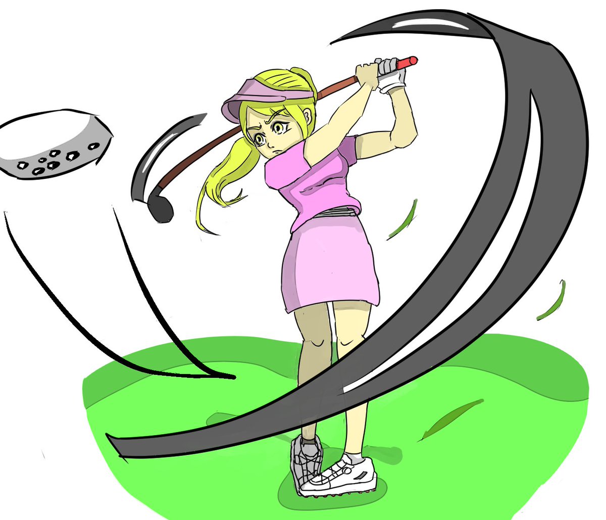 おはようございます 5月28日は ゴルフの日 それにちなんで落書き イ 土壇場 林太郎のイラスト