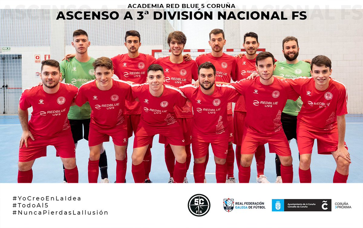 5Corunafs's tweet photo. ⚠️ OFICIAL | ASCENSO A 3ª DIVISIÓN NACIONAL FS
Tras las resoluciones anunciadas en el día de hoy por la @futgal_oficial correspondientes a la temporada 2019-2020 para el #futsal gallego, podemos confirmar que nuestro equipo sénior masculino consigue el ansiado ascenso. https://t.co/9AkVpkiW2U