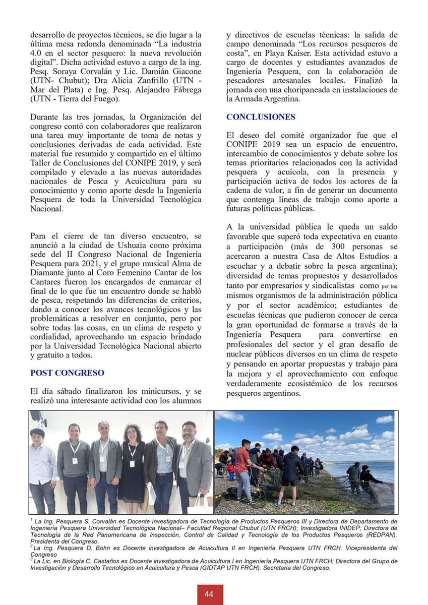 SorayaCorvalan's tweet photo. #IngenieriaPesquera #CONIPE2019 en @Infopesca_ALyC https://t.co/7td4xkT0y4
