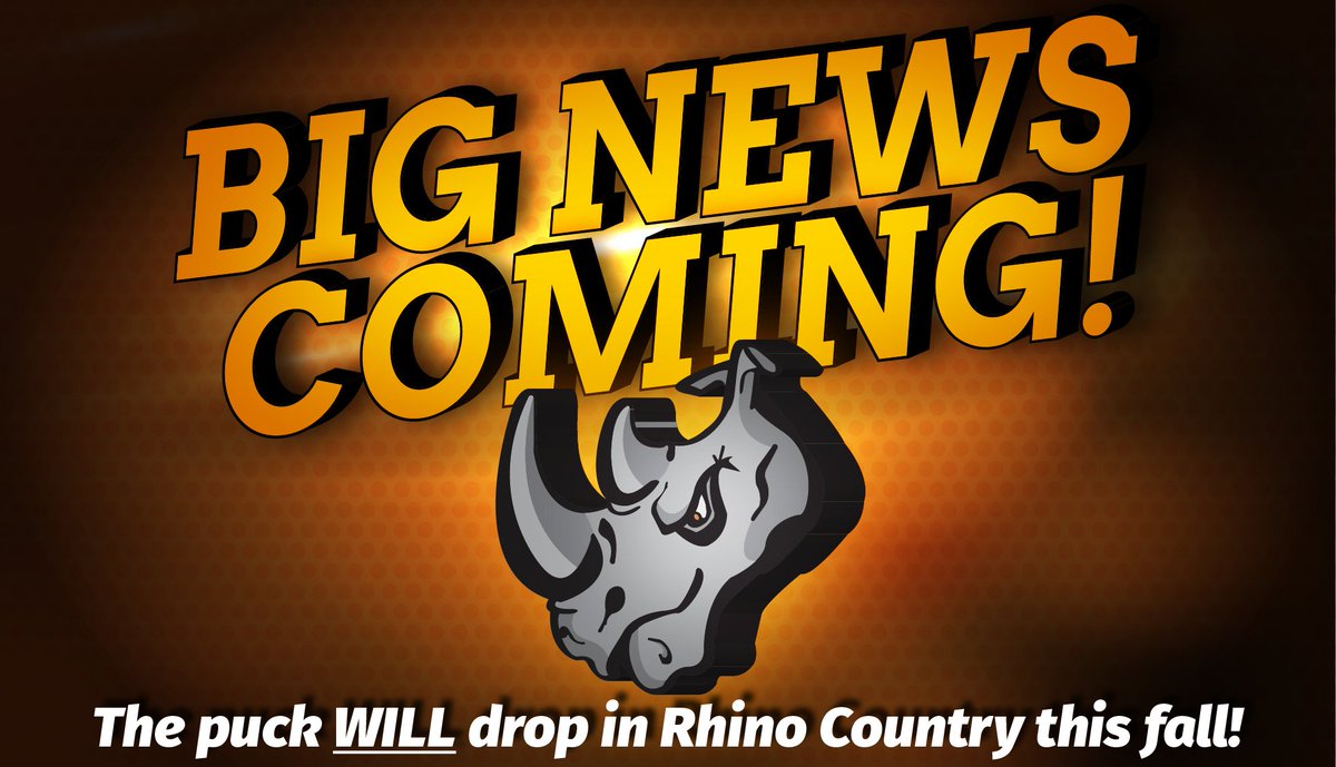 BIG NEWS COMING‼The puck will drop in Rhino Country fall! 🦏🏒