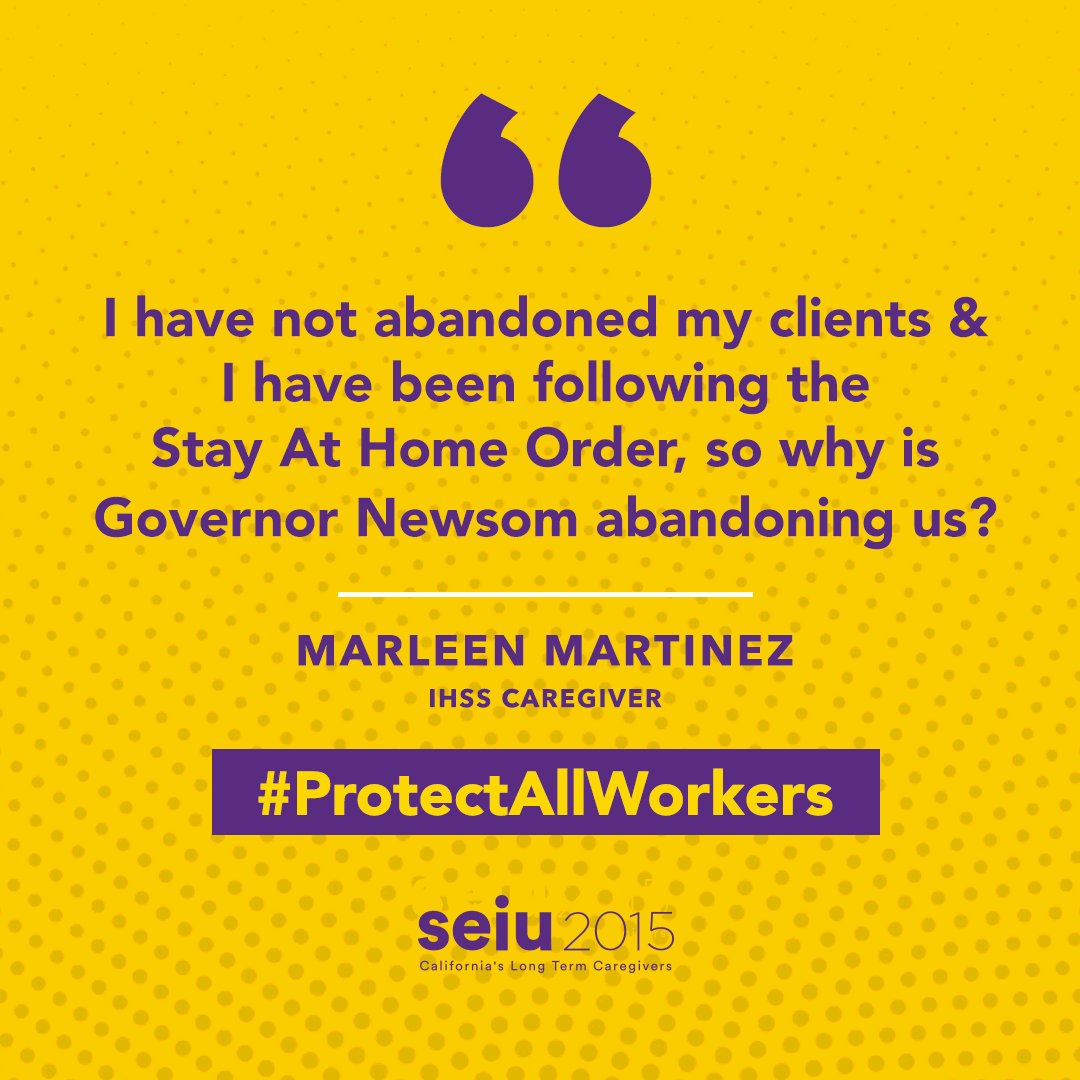 Our IHSS workers are working the frontlines and protecting our country's most vulnerable – so WHY has the Governor decided to cut their hours by 7%? Our members and their patients can't afford these cuts. We need to #SupportHomeCareWorkers now!