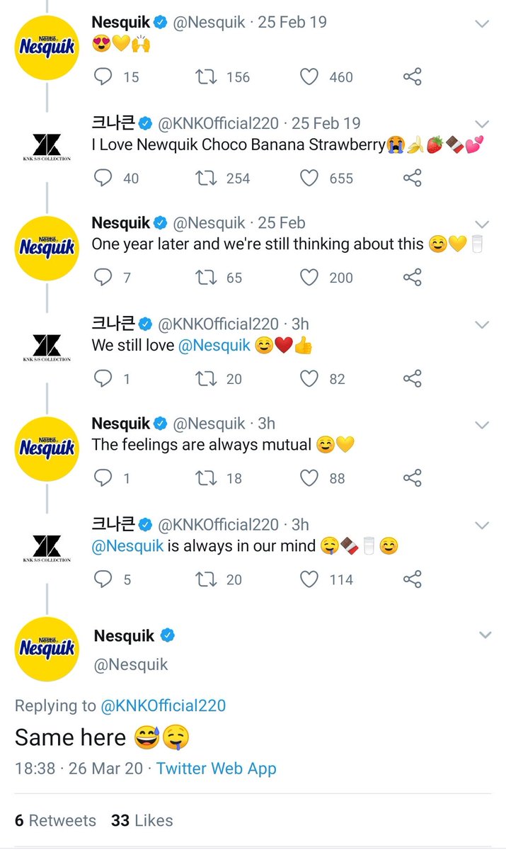 knk official account flirting with nesquik